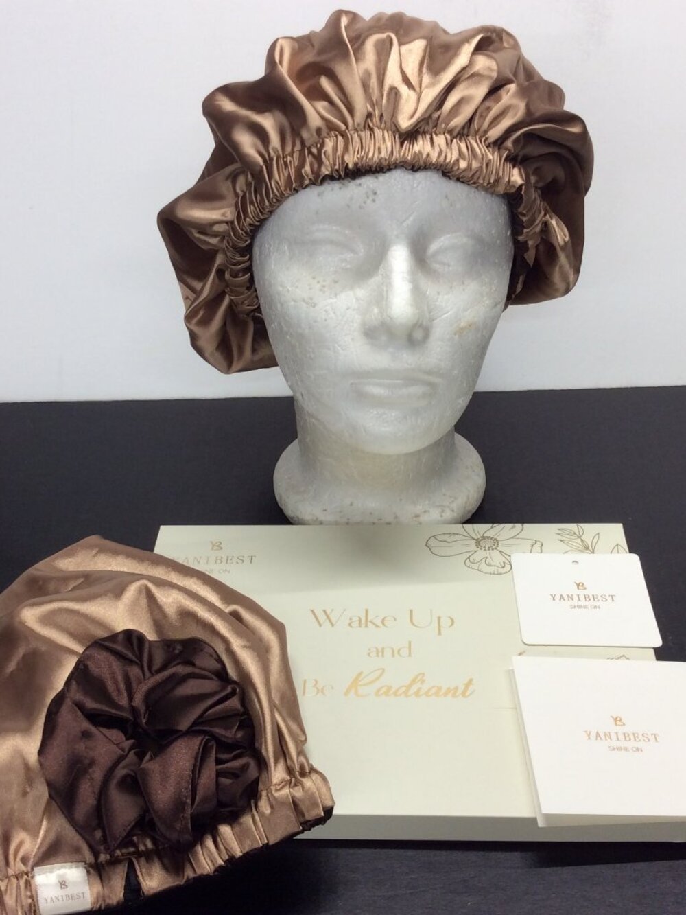 YANIBEST Silk Bonnet for Sleeping Women Double Layer Hair Satin Lot of 2 plus bo